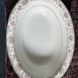 RC Japanese china Rose Pattern With Silver Trim