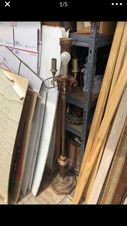 Vintage brass and marble base 4 bulb floor lamp Rembrandt brand