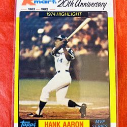 Hank Aaron 1982 Topps Kmart 20th Anniversary MVP Series Card
