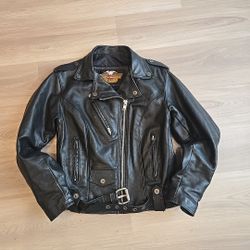 Harley Davidson Leather Jacket Heavy Size Medium 