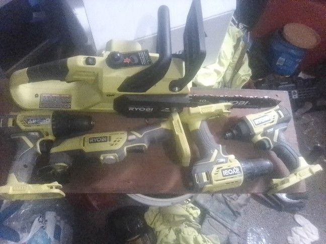 Ryobi Chainsaw 2 Drills ..Multi Tool.. Impact Driver..