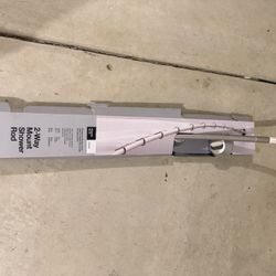 2-Way Mount Shower Curtain Rod 50-72” Tension or Wall Mount