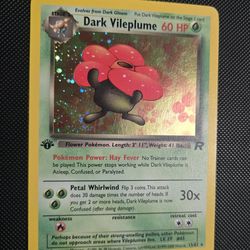 Dark vileplume holo first 1st edition rocket set Pokemon card