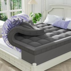 Gray Memory Foam Mattress Topper king