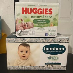 Bumbum Diaper & Huggies Wipes 