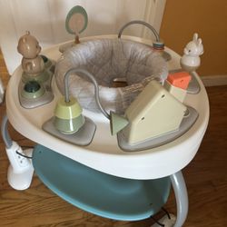 Ingenuity Spring & Sprout 2-in-1 Baby Activity Center Jumper and Table with Infant Toys - Ages 6 Months +, First Forest