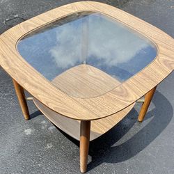 Vintage MCM Formica And Glass End Table