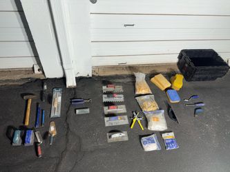 Professional Tile & Concrete Tool Master Kit - 30+ Pcs, Trowels, Leveling System, Chisels, Tote