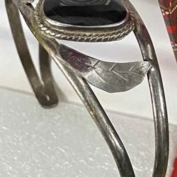 Pulsera Caña Plata Piedra Joyería Antigua 