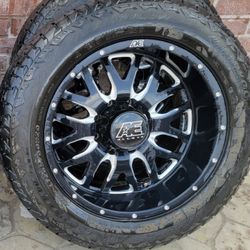 Ford F250 American  Eagle 20 inch  Black End Chrome  Wheels And Tires 