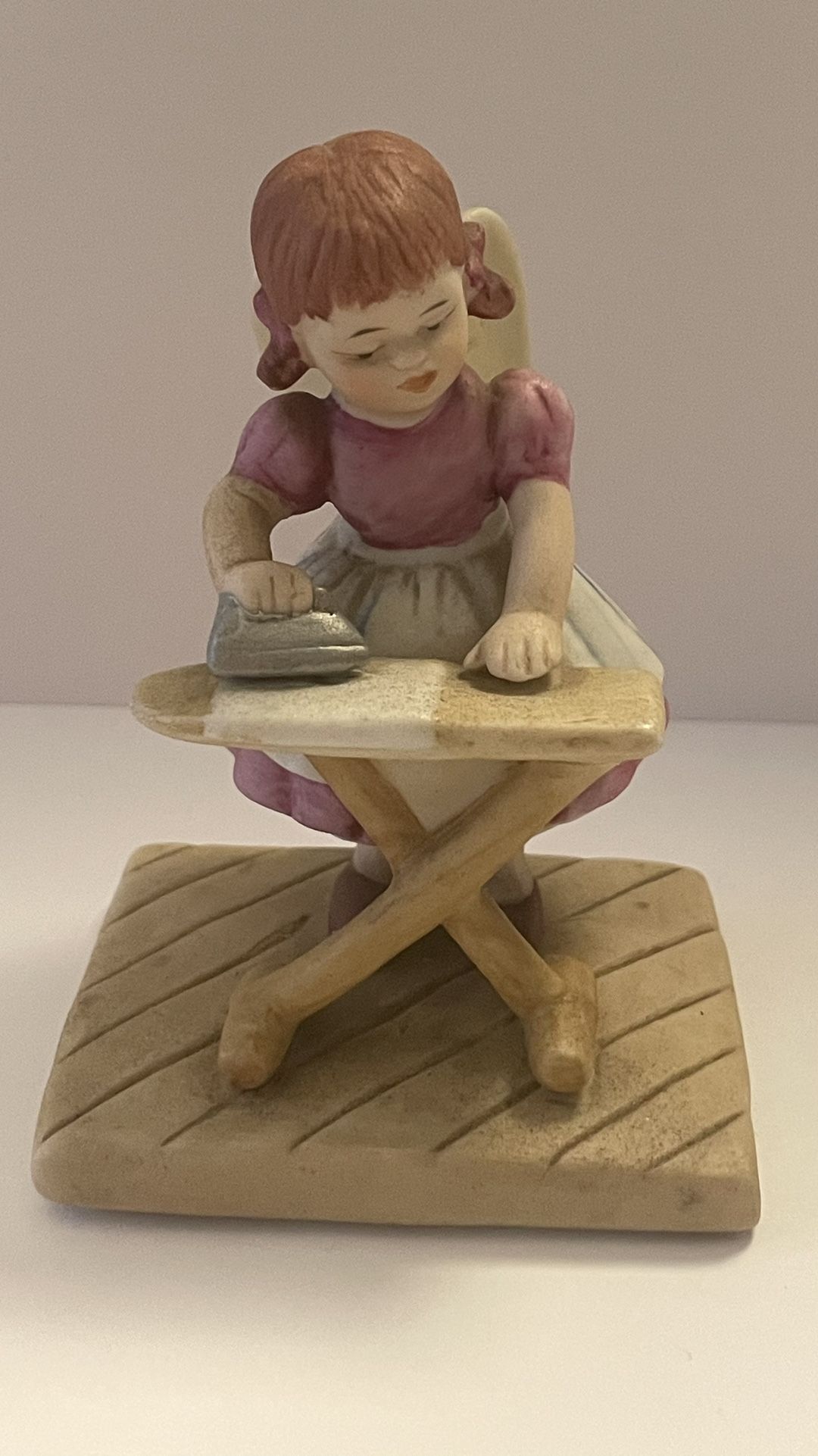 Vintage 1983 Roman Inc "Kitchen Angels" Figurine Angel With Ironing Board