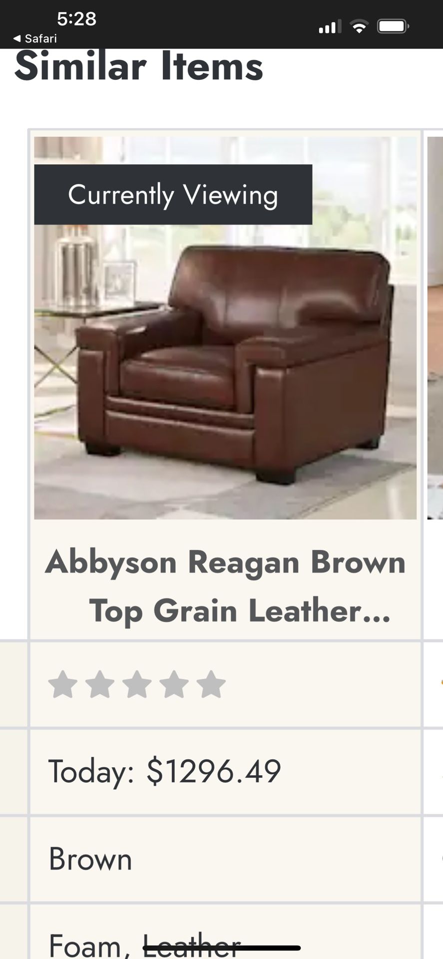 Abbyson Reagan Brown Top Grain Leather Armchair
