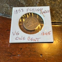 1858 Flying Eagle One Cent Very Good Grade Well Below Book Price! CHEAP!