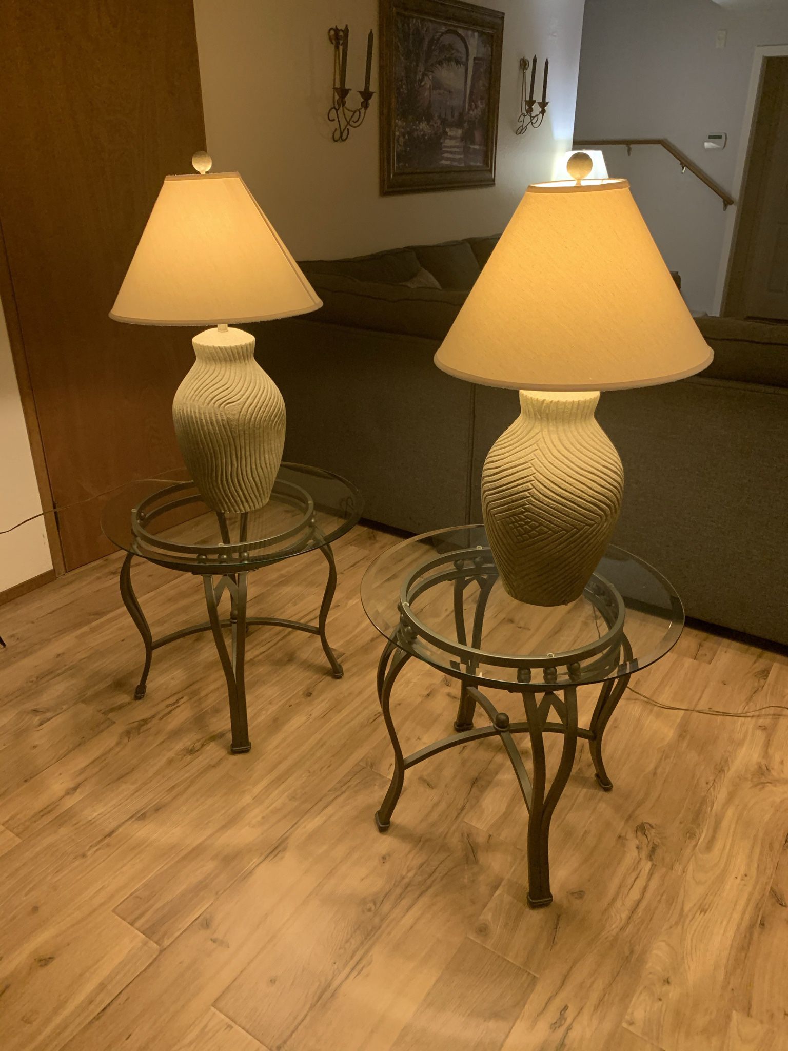 FREE - Coffee & End Tables (3 Piece - Iron & Glass)