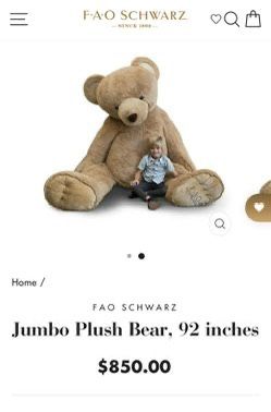 Giant FAO Schwarz Plush Bear