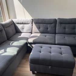 3 Pc Sectional Sofa w Ottoman 