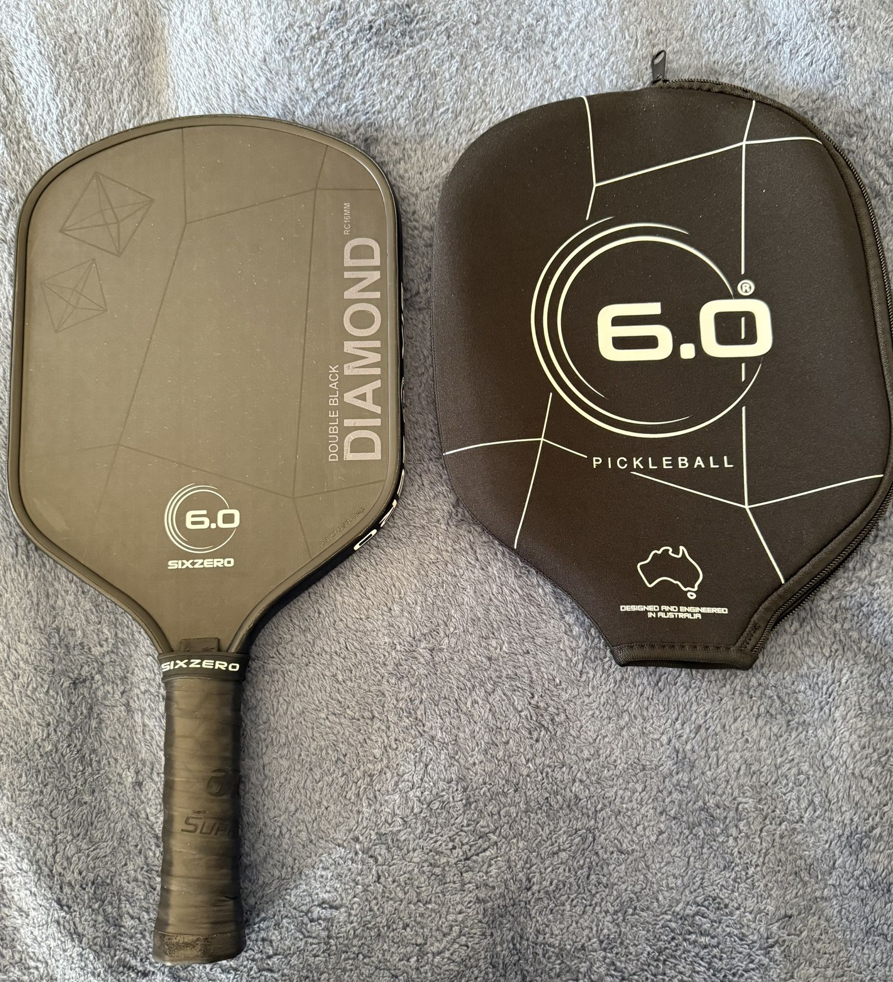 6.0 six zero Double Black Diamond Control 16mm Pickleball Paddle