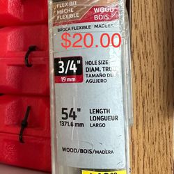 Wood Drill Bit 3/4” -54”long $20.00