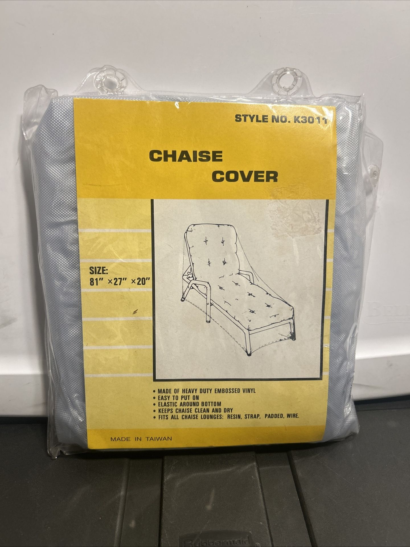 Heavy Duty Embossed Vinyl Chaise Cover Style No. K3011 Clear Plastic 81"x27"x20"