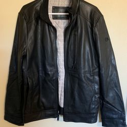 Men’s Calvin Klein Zipper Jacket Polyurethane Black. Small. Good Used Condition.