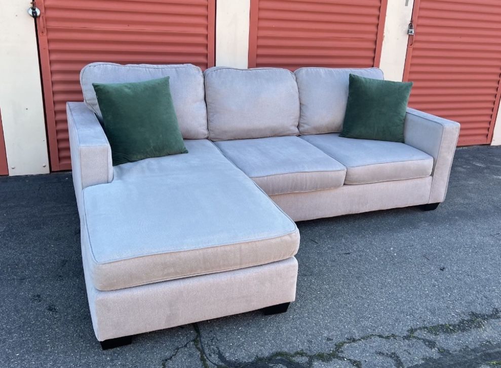 Beige Egan II Modern Sectional Chaise Sofa from Living Spaces