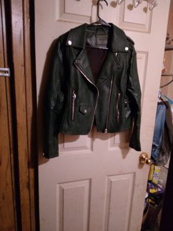 New Never Used Blanknyc Green Leather Bicker Womens Small Jacket