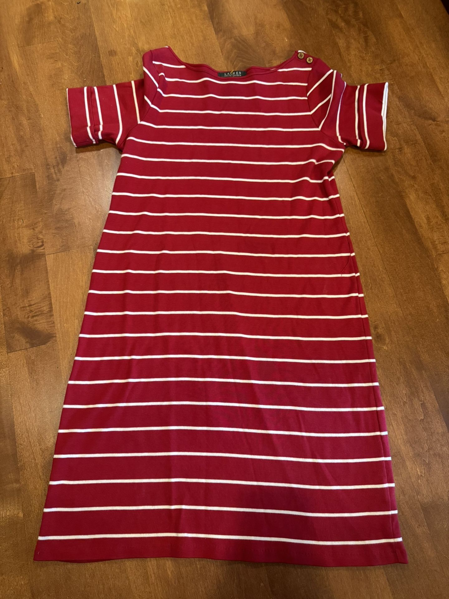 Woman’s Lauren by Ralph Lauren 100% cotton striped dress shipping available