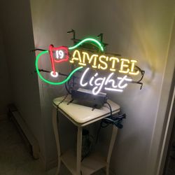 Neon Beer Sign Amstel Golf 19 Hole 