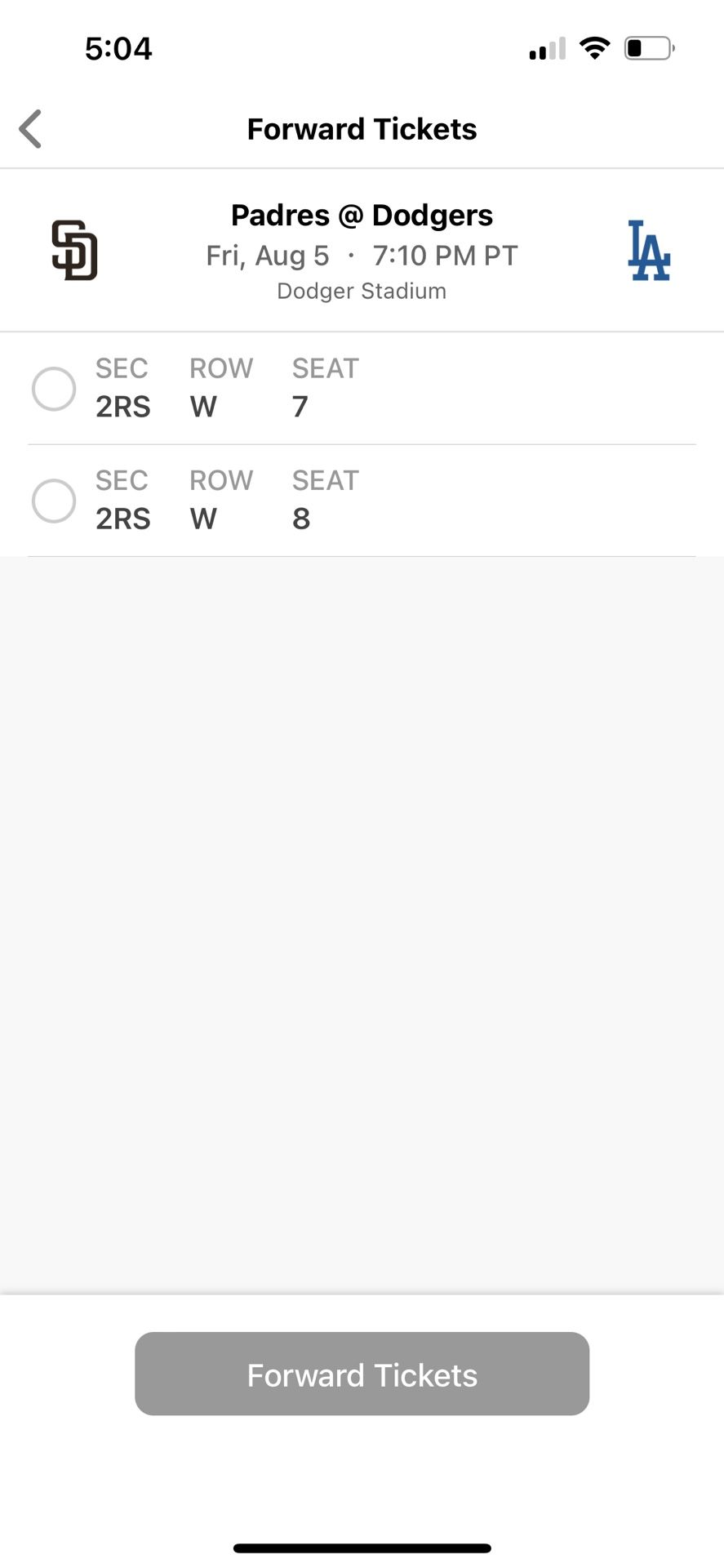 Dodger Tickets For Tonight 8/5/2022