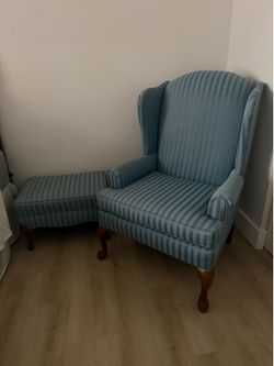 Wing chair and ottoman
