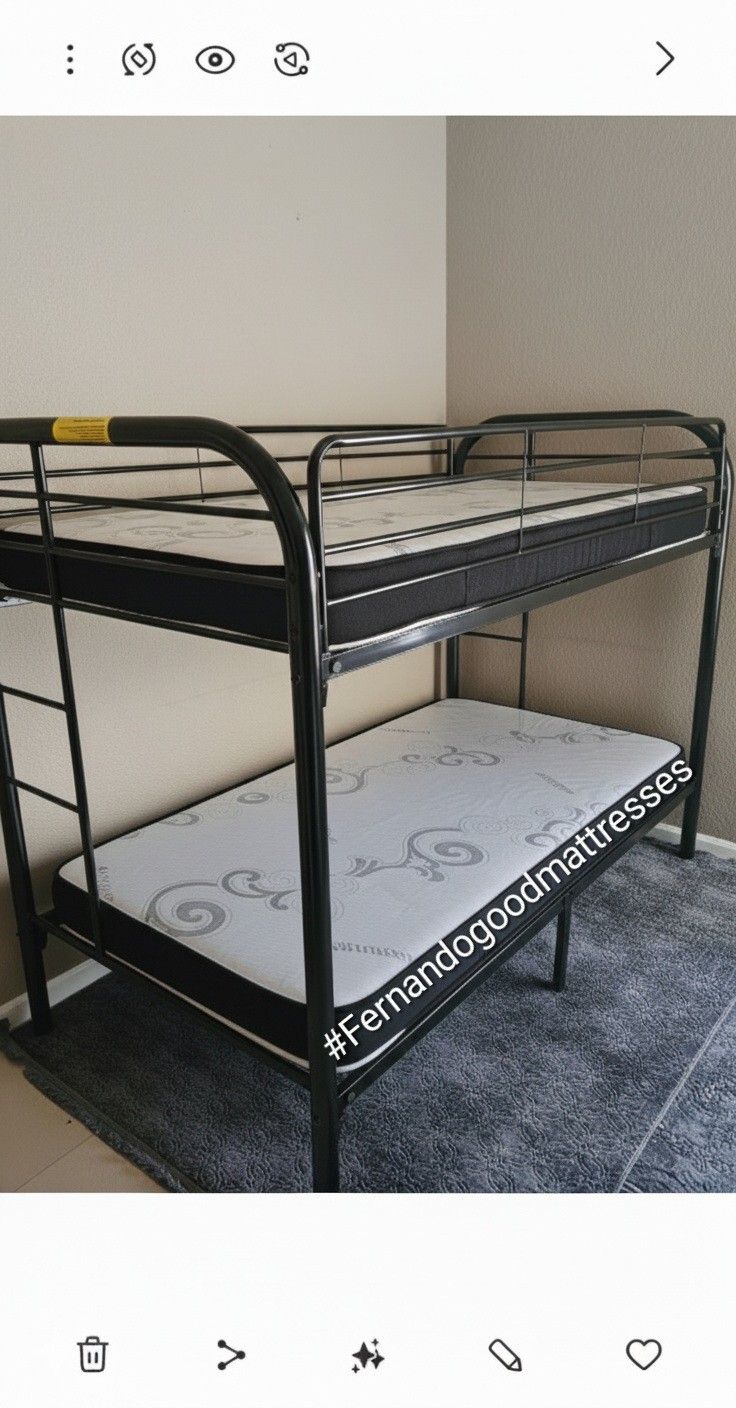 NEW TWIN - TWIN BUNK BED, Mattresses Included 👍
