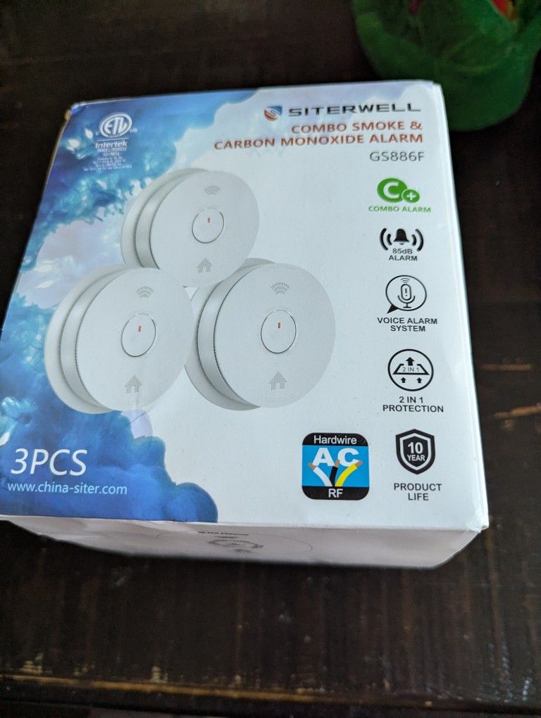 Siterwell Combo Smoke And Carbon Monoxide Alarm Three Pack