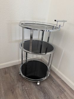 Bar cart on wheels