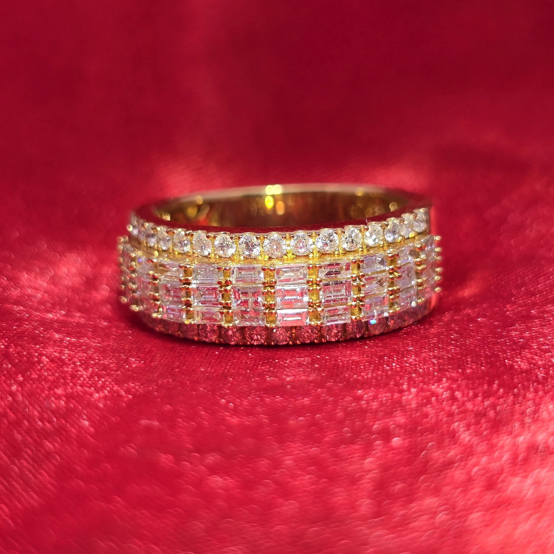 14k Yellow Gold Diamond Baguette Band Ring 1.41 ctw