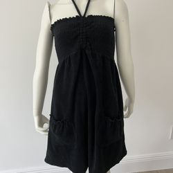 Xhiliration black Terry beach cover up dress
