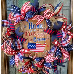 Beautiful home Of The Brave Wreath 