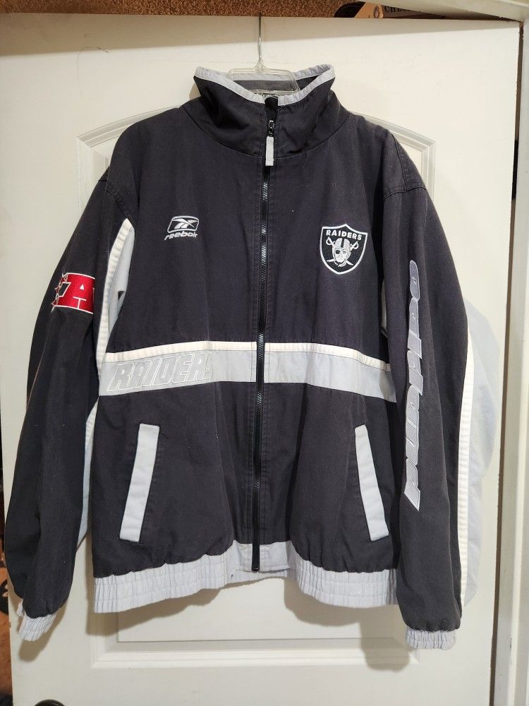 Vintage NFL Oakland Raiders Reebok Black Jacket Size Large