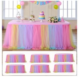 Rainbow Tulle Tablecloths - 6 pk