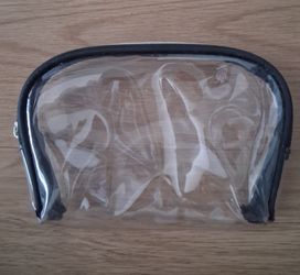 Clear PVC Cosmetic Bag with Black Trim