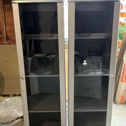 Large Cabinets with Built-In Lighting – Set of 2