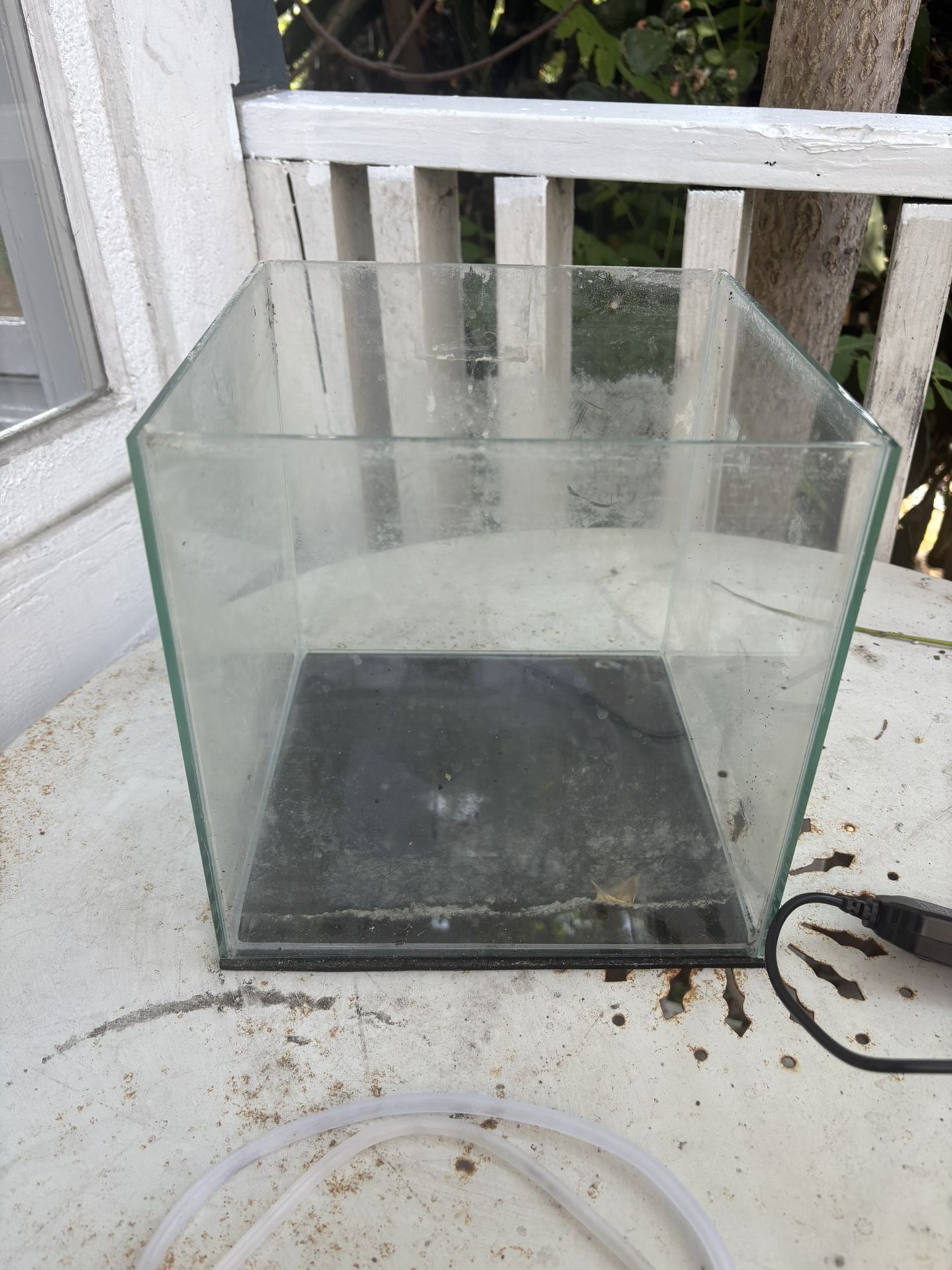 3.5 Gal Fish Tank With Sponge Filter, Air Stone, Heater And Light