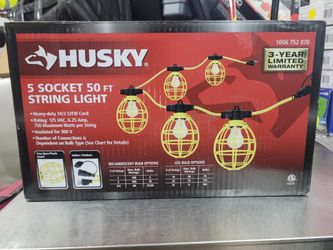 Husky 5 Socket 50 ft String Light