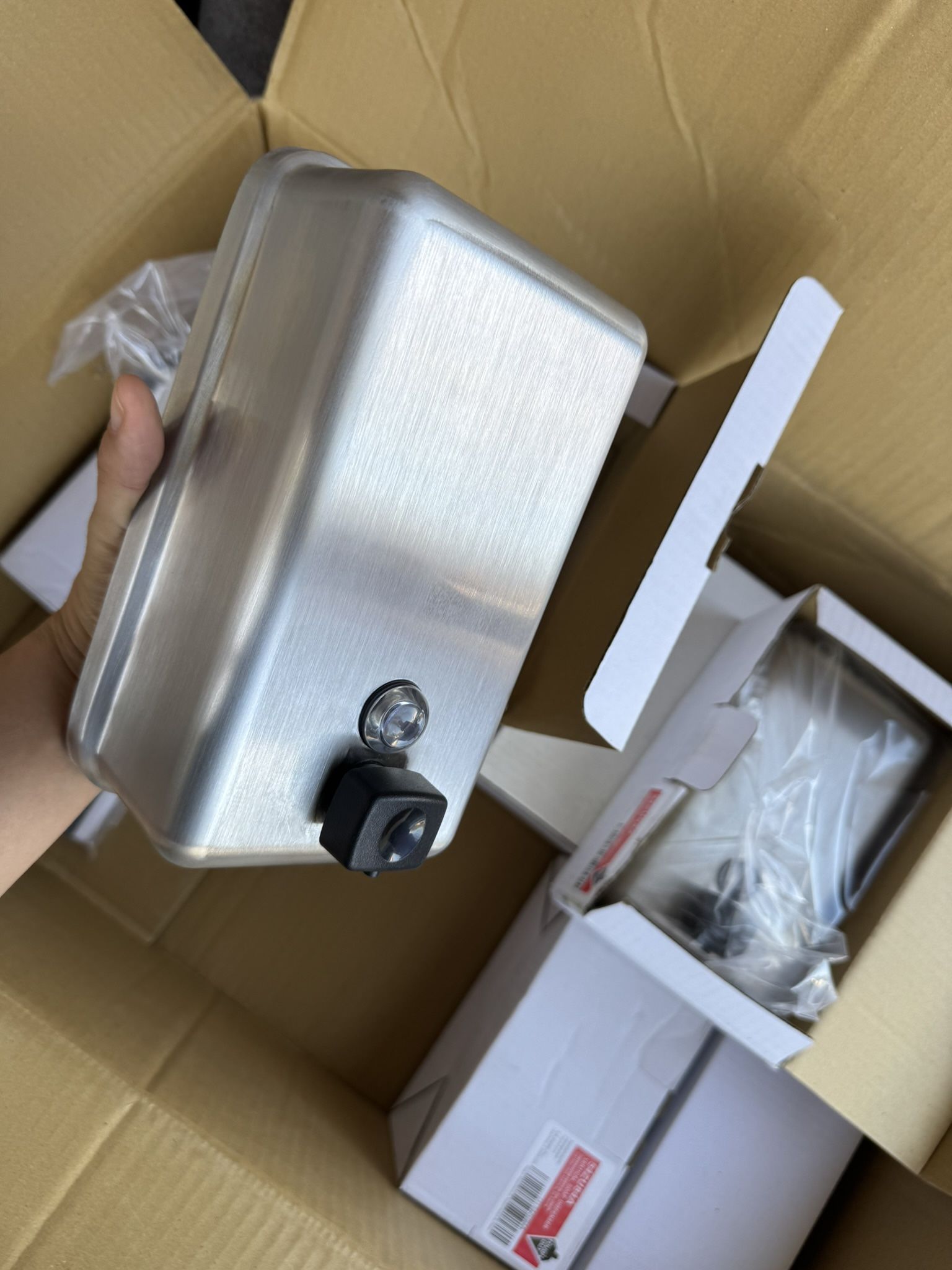 Stainless Steel Manual Soap Dispenser.