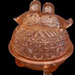 Vintage pink/peach Hofbauer Byrdes  candy dish