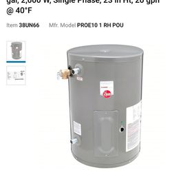 Rheem 10 Gallon Water Heater 