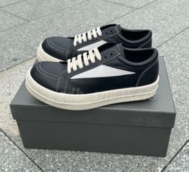 BRAND NEW black leather rick owen vans