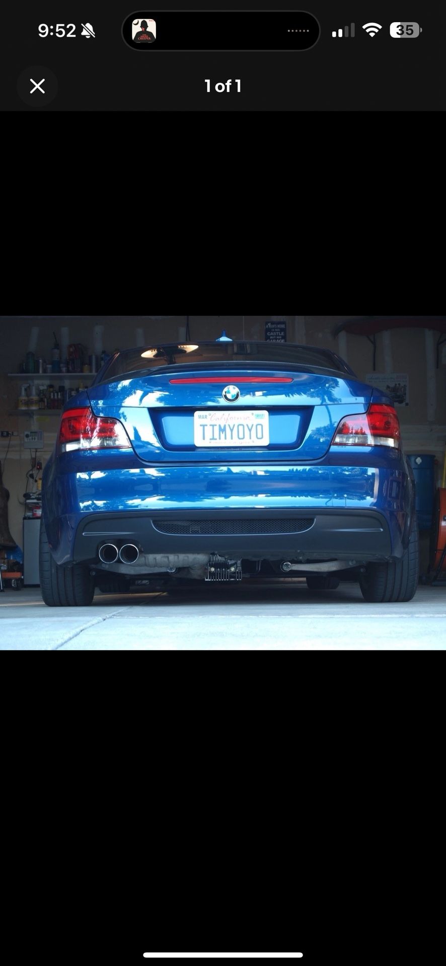 BMW E82 135i OEM M SPORT PACKAGE REAR DIFFUSER BUMPER