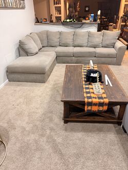 Gray Fabric Sectional Sofa couch