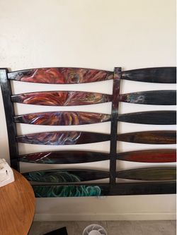 Flower carving painting bed