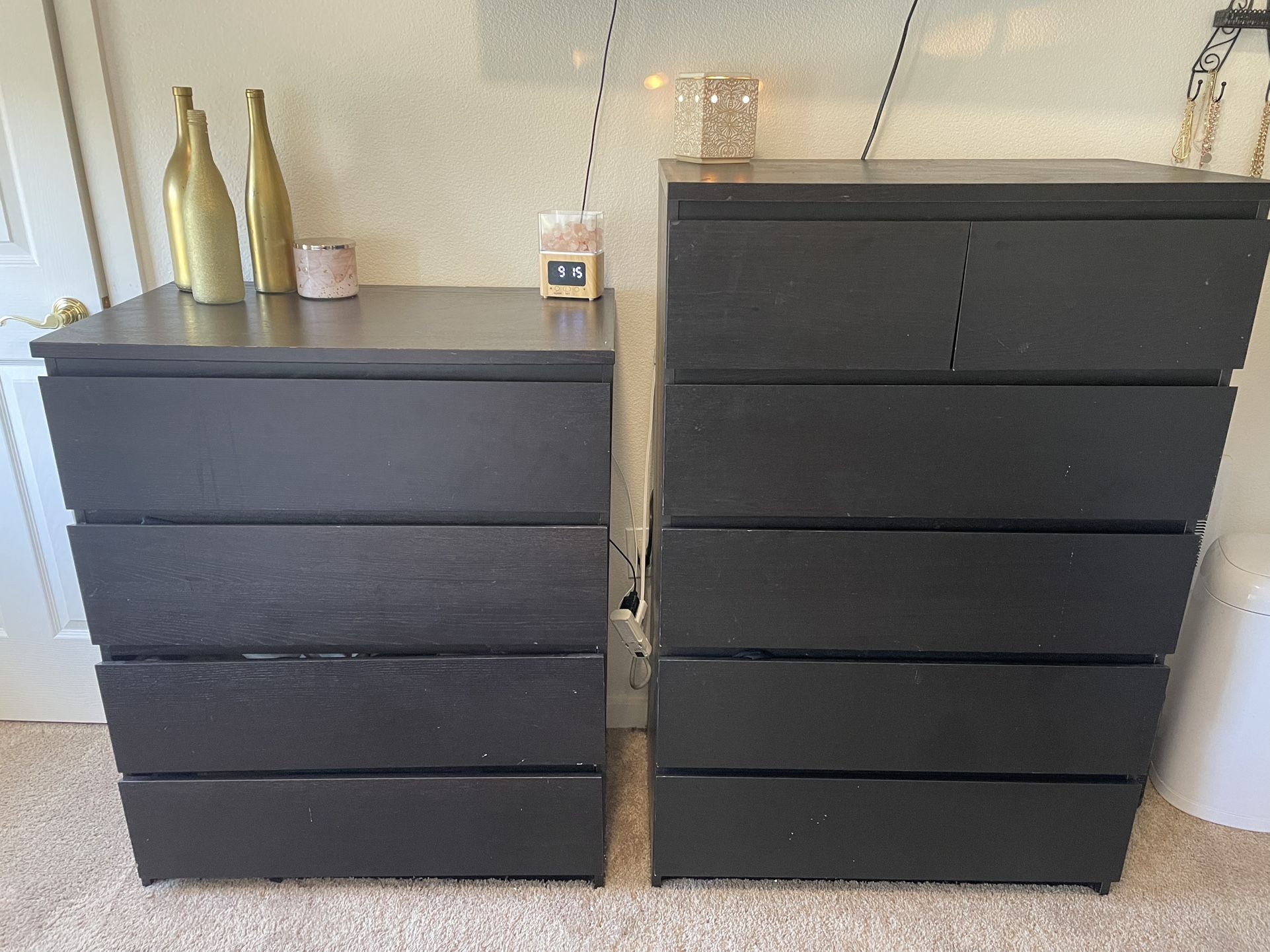 Full Size IKEA Malm Bedroom Set (Bed, Dressers, Night Stand)